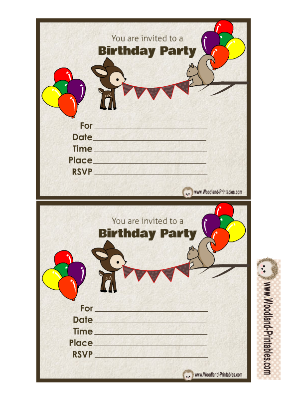 Free Printable Woodland Birthday Party Invitations Free Printable Woodland Birthday Party Invitations