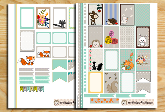 Free Printable Woodland Planner Stickers