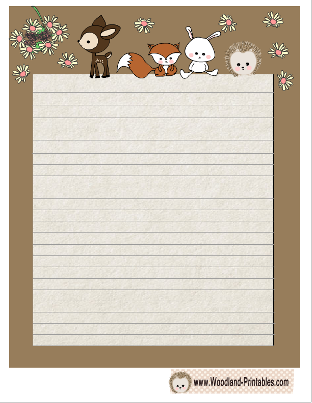 Free Printable Woodland Writing Paper