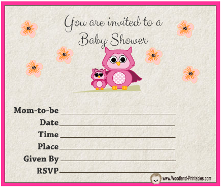 free printable owl baby shower invitations