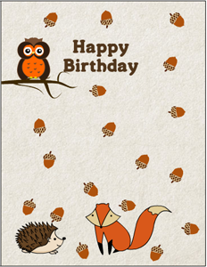 owl birthday card printable