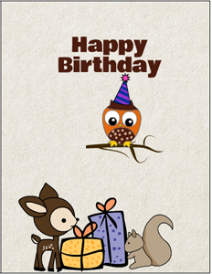 Free Printable Woodland Birthday Card