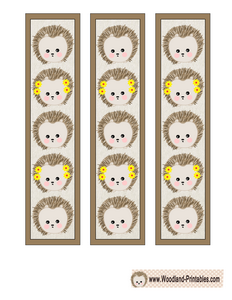 Cute Bookmarks featuring Hedgehogs