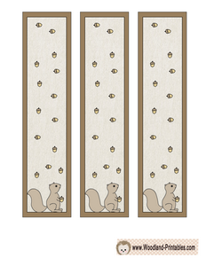 Woodland Bookmarks with Squirrel and Acorns