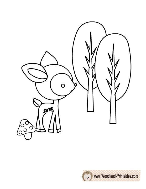 Download Free Printable Woodland Animals Coloring Pages