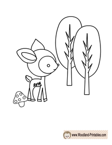 Free Printable Woodland Deer Coloring Page