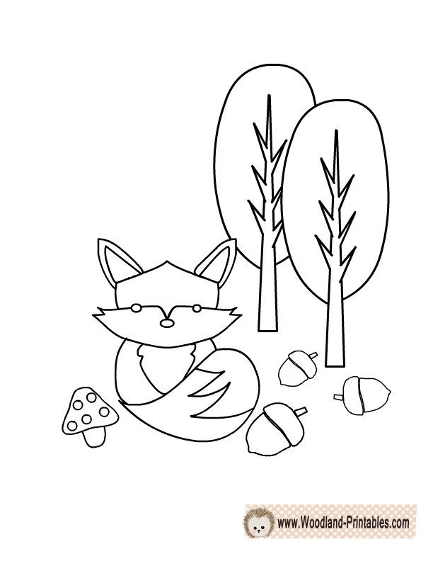 Download Free Printable Woodland Animals Coloring Pages