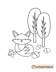 Cute Fox Coloring Page
