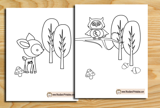 Free Printable Woodland Animals Coloring Pages