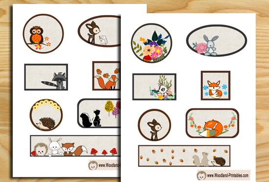 Woodland Animal Labels for Daycare