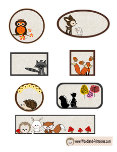 Free Printable Woodland Animals Labels