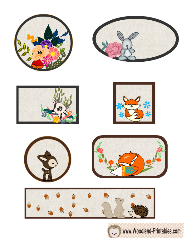 Woodland Printable Food Labels