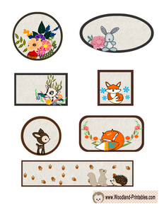 Cute Woodland Animals Labels