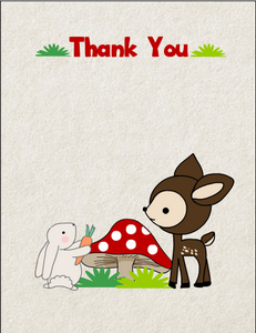 Free Printable Woodland Forest Baby Shower Thank You Card