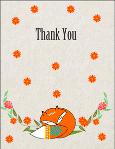 Cute Fox Thank You Card
