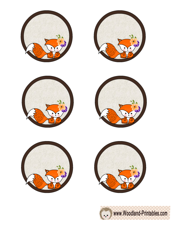 Free Printable Cute Woodland Creatures Cupcake Toppers