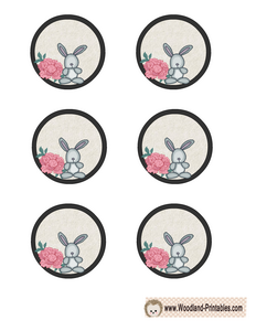 Cute Cupcake Toppers featuring Rabbit and Flower