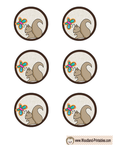 Free Printable Cupcake Toppers with Squirrel