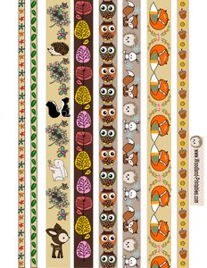 Free Printable Woodland Creatures Washi Tapes